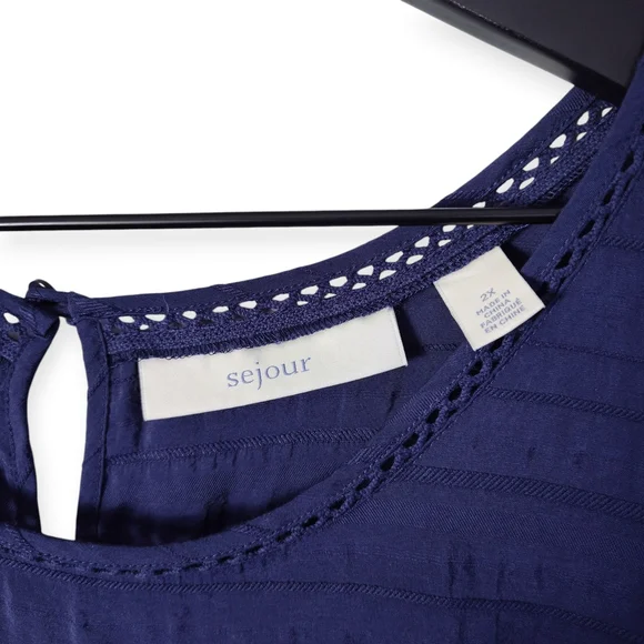 Sejour Women's Blouse Eyelet Design Size 2x - Picture 3 of 7